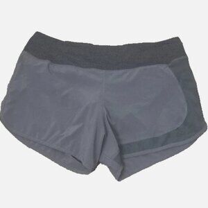 Rabbit Women's Hopper Athletic Shorts W/Built In Briefs Gray Mesh Panels Size L